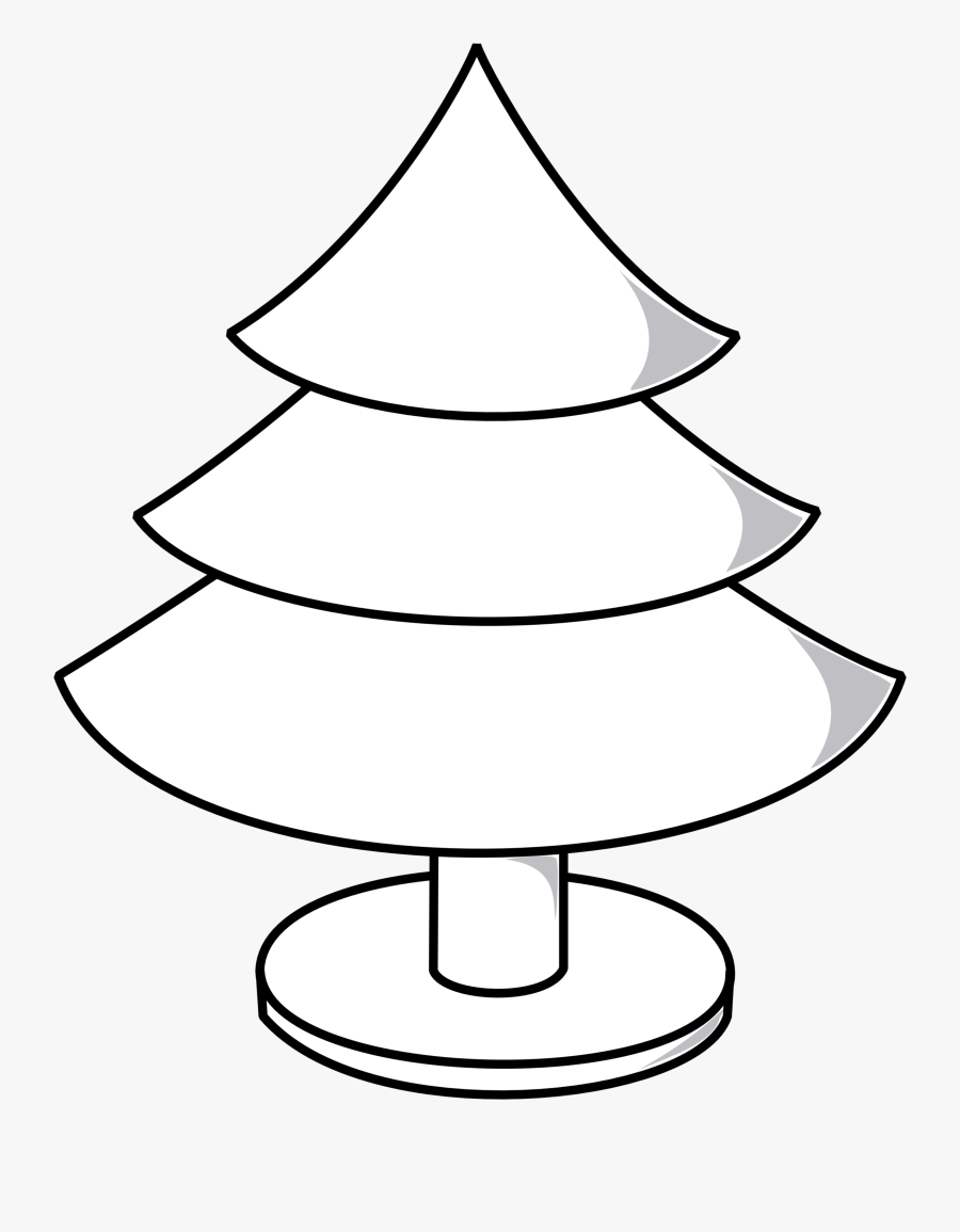 Black And White Line - Black And White Clipart Of An Xmas Tree, Transparent Clipart