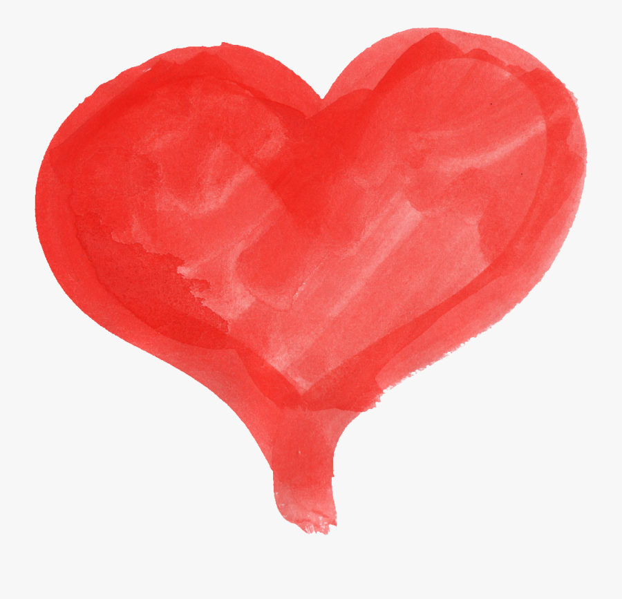Transparent Watercolor Watercolor Painting Red - Heart, Transparent Clipart