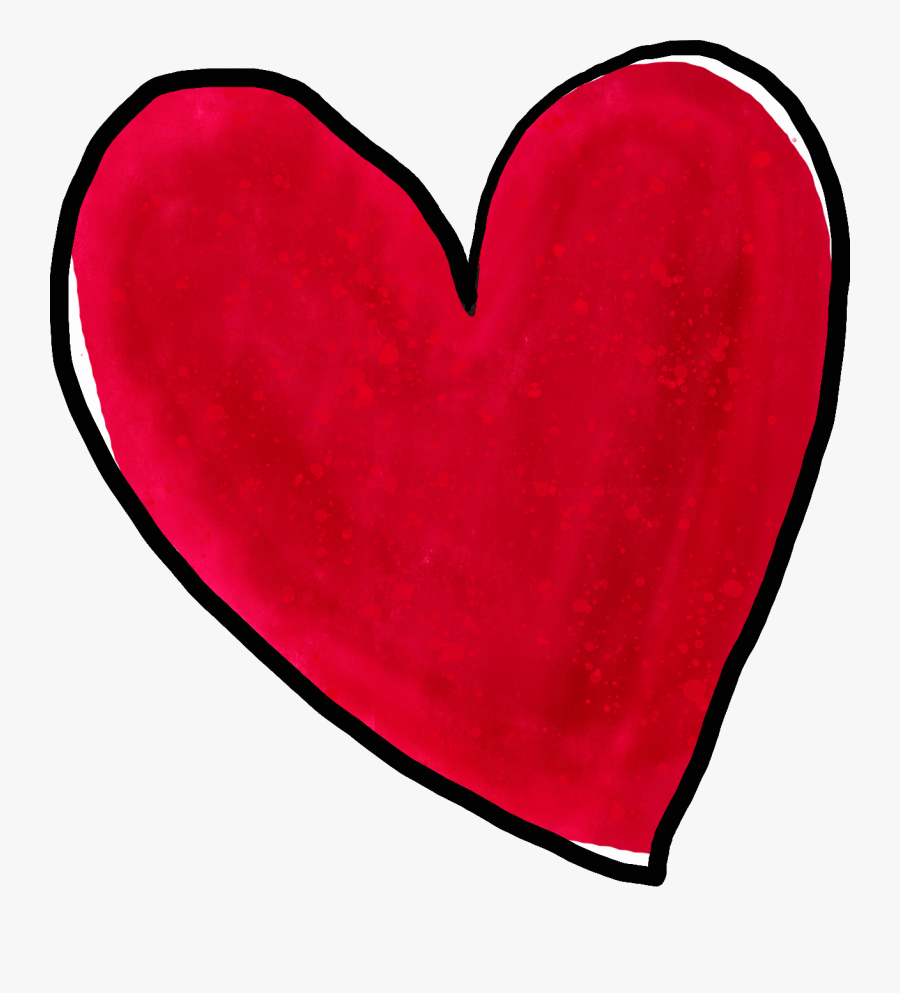 Crimson Heart In Digital Watercolor Sproutinginsecond - Heart, Transparent Clipart