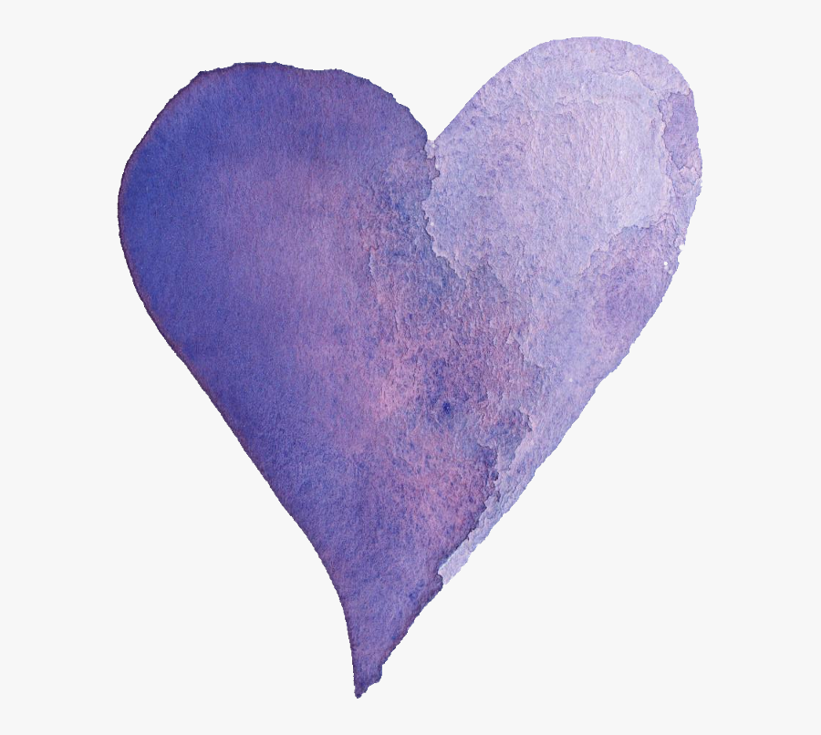 Transparent Background Watercolor Heart - Purple Watercolor Heart Transparent Background, Transparent Clipart