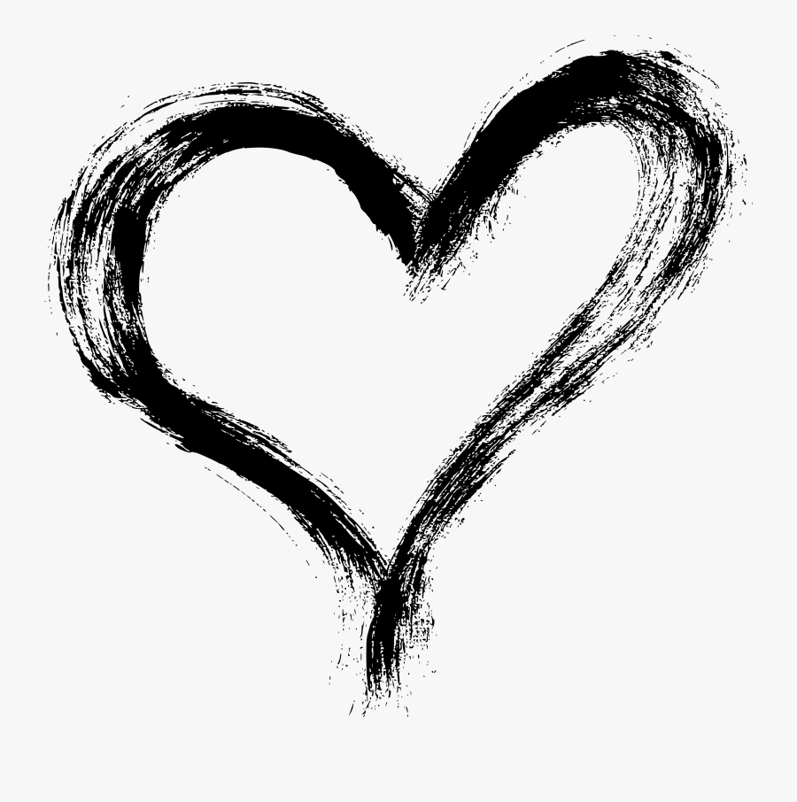 Hearts Png Black And White, Transparent Clipart