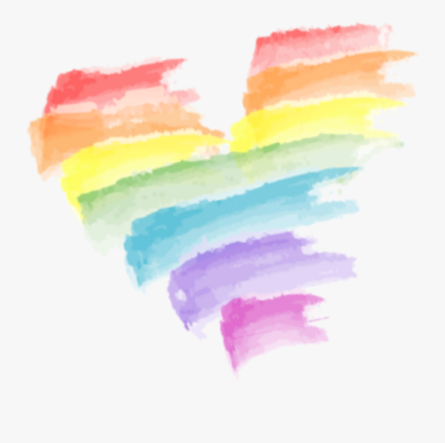 #love #heart #rainbow #watercolor #colorful #brush - Pastel Rainbow Watercolour Heart, Transparent Clipart