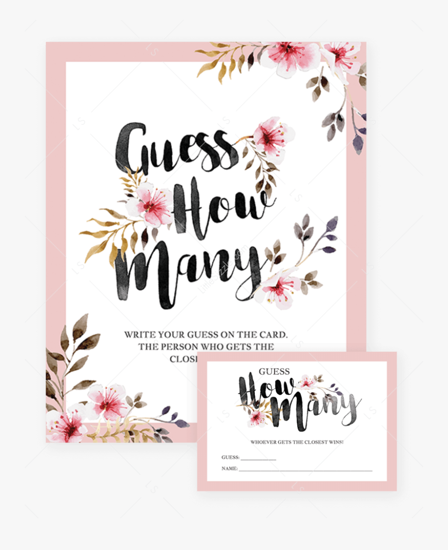 Guess How Many Table Sign And Cards Printable By Littlesizzle - Decorate A Onesie Baby Shower Sign, Transparent Clipart