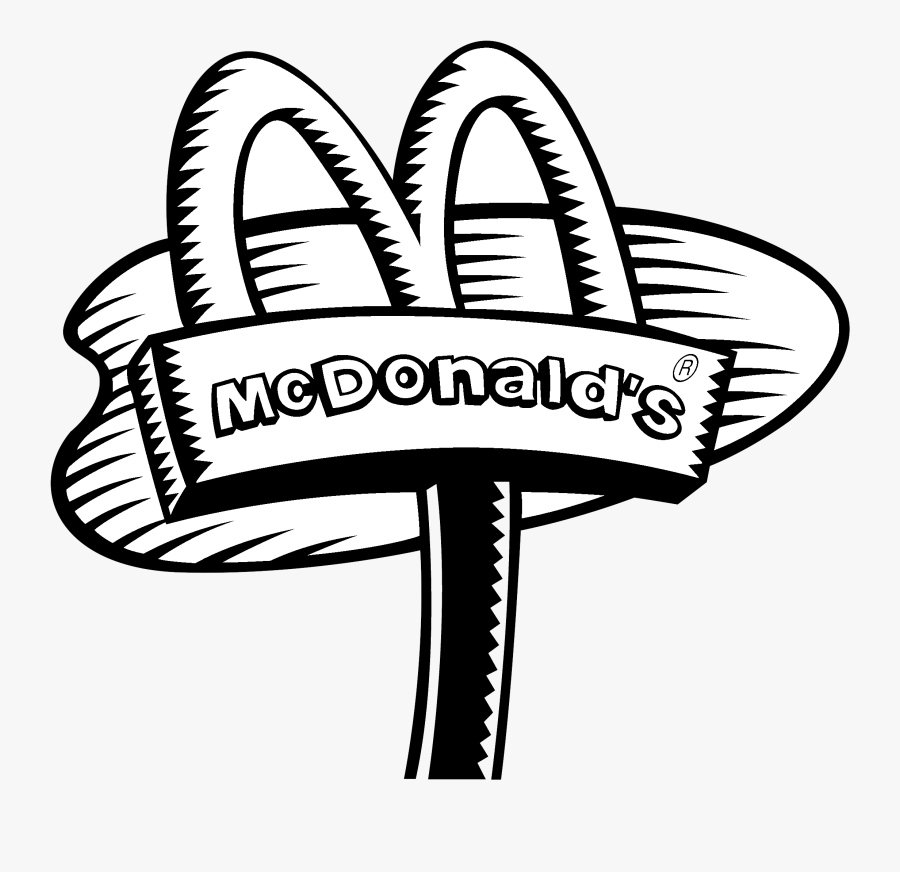 Mcdonalds Drawing Clipart And Minimalist Huge Freebie - Mcdonalds Black And White, Transparent Clipart
