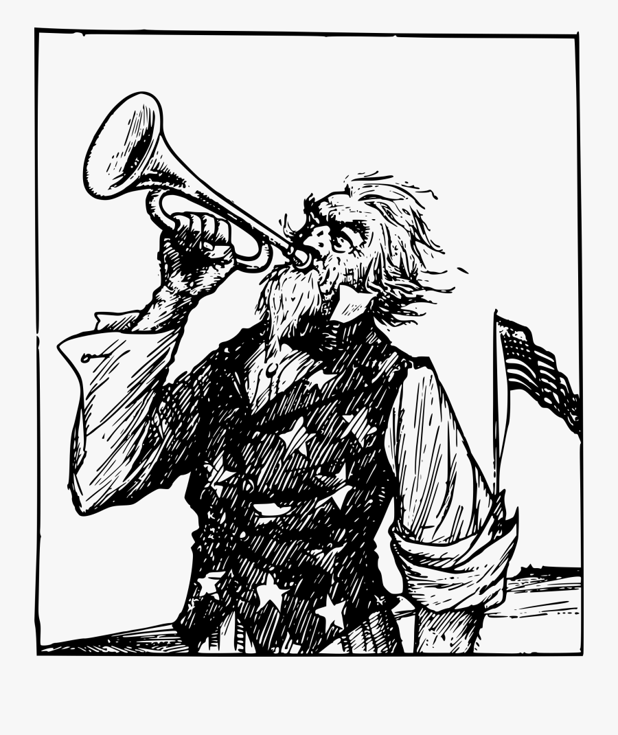 Sam With Bugle Big - Desenho De Soldado Tocando Corneta, Transparent Clipart