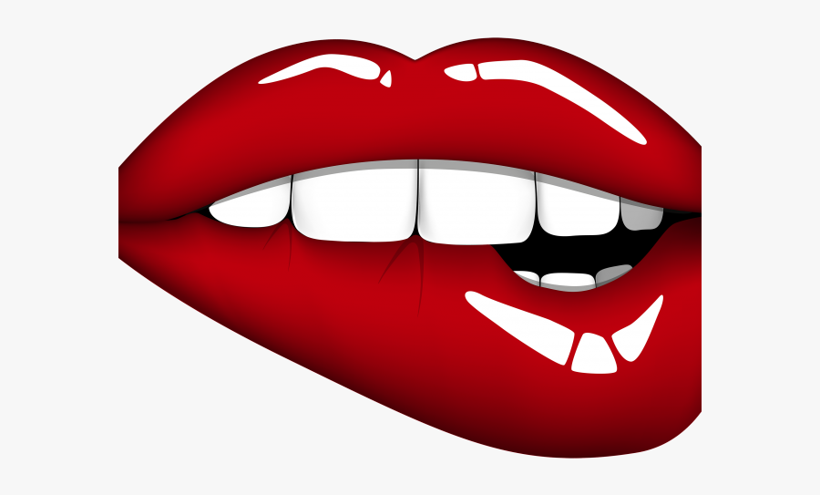 Cartoon Lips Clipart - Biting Lips Clipart, Transparent Clipart