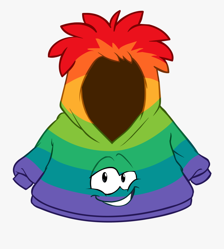 Free Penguin Pictures - Club Penguin Rainbow Puffle Hoodie, Transparent Clipart