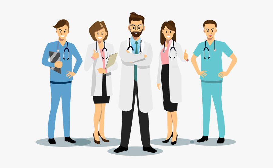 Electronic Payment Services For - Group Of Doctors Cartoon, Transparent Clipart