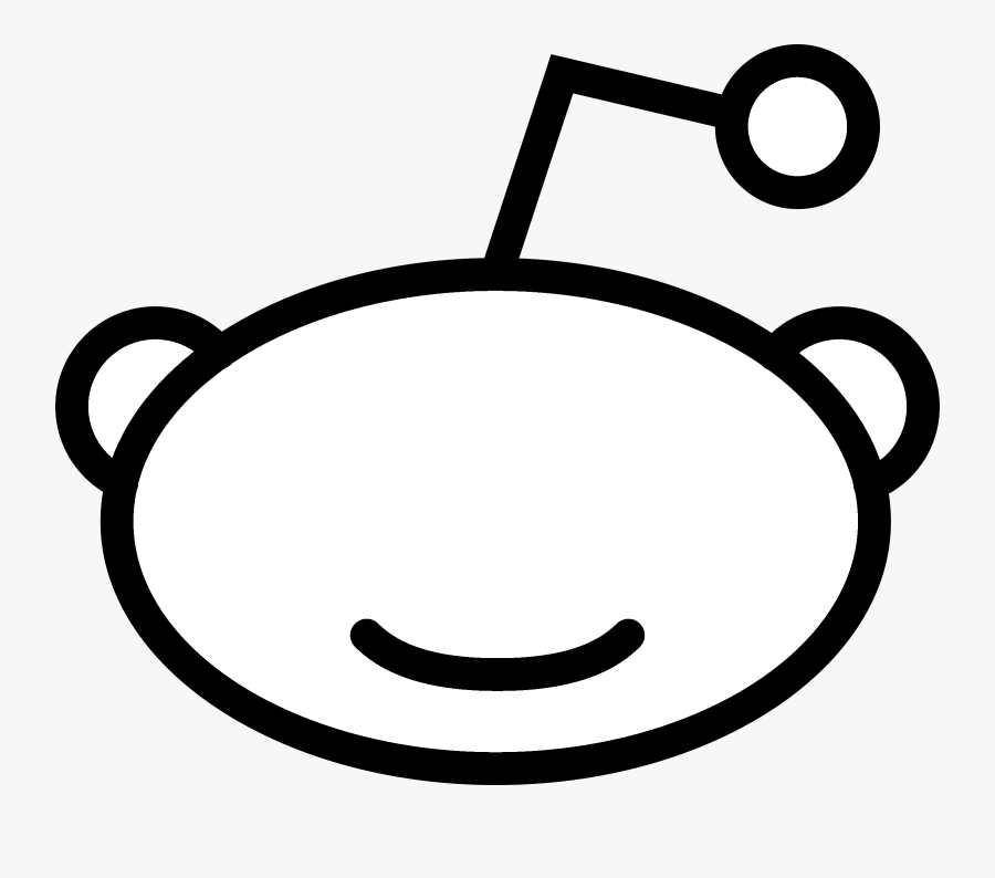 Line Art,line,coloring Book,clip Art,black And White,smile,oval - Reddit Logo, Transparent Clipart