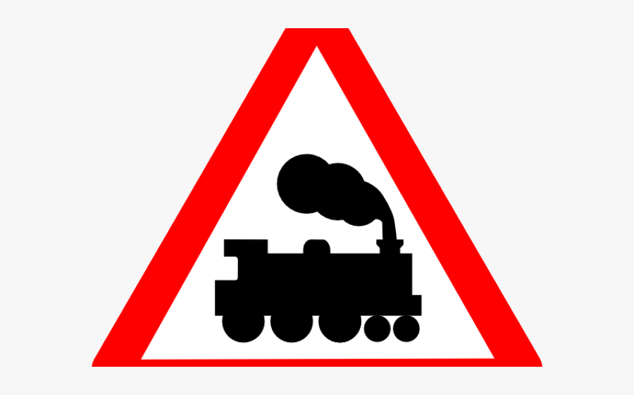 Unmanned Railway Crossing Sign, Transparent Clipart