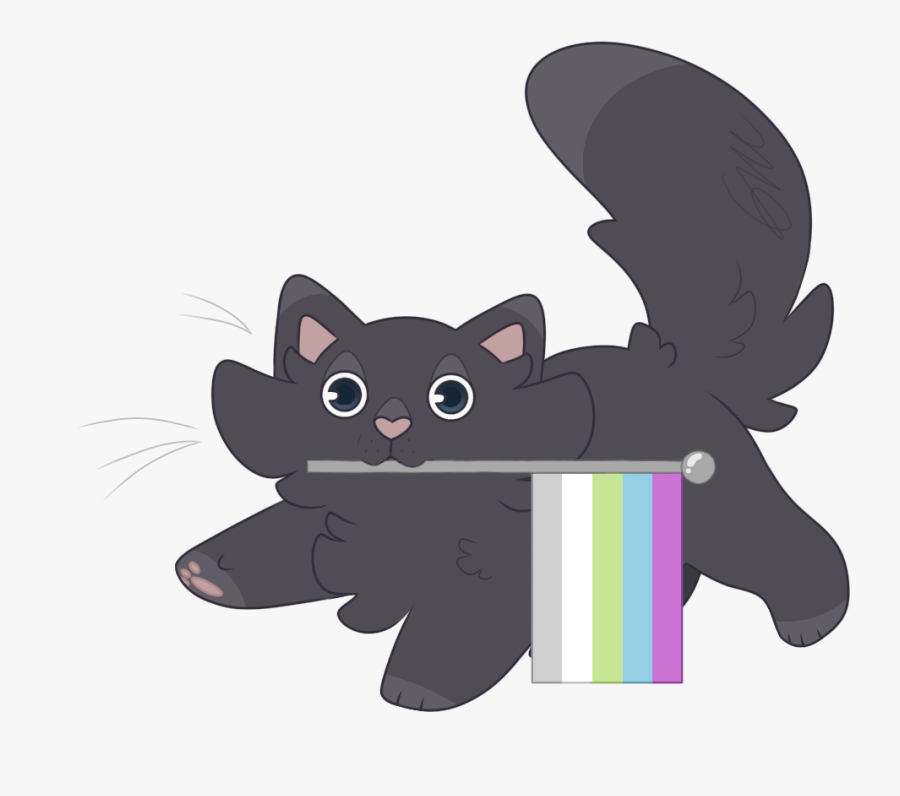 “made A Pride Kitter With The Aroace Flag Designed - Cartoon, Transparent Clipart