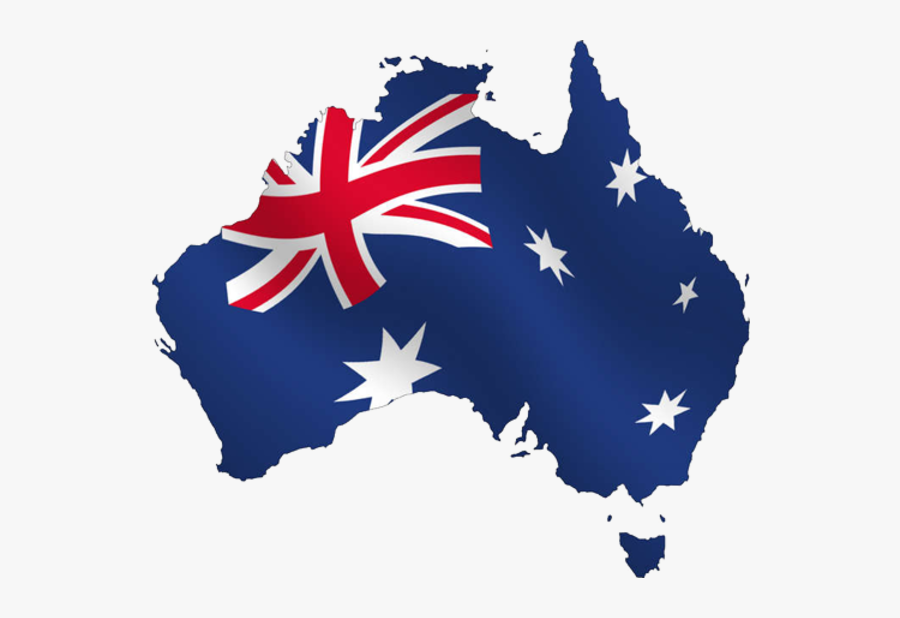 Australia Map With Flag, Transparent Clipart
