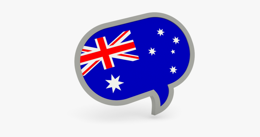 Australian Flag Speech Bubble, Transparent Clipart