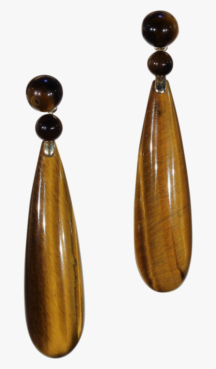 Vintage Tiger Eye Drop Earrings Gold Tops , Png Download - Tigers Eye Drop Earrings, Transparent Clipart