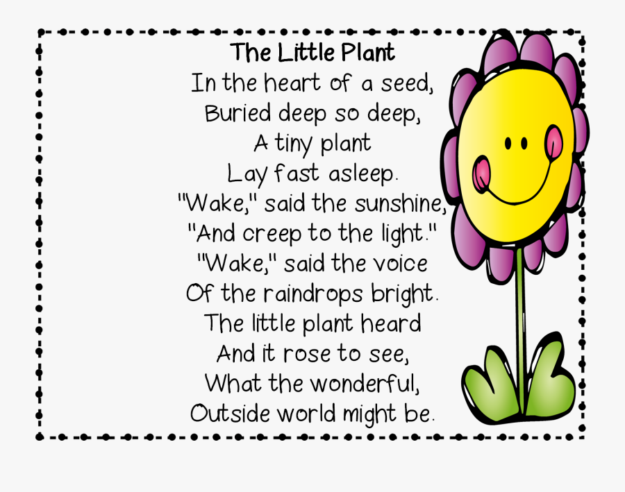 Plant With Splat Poem - Poem The Little Plant, Transparent Clipart