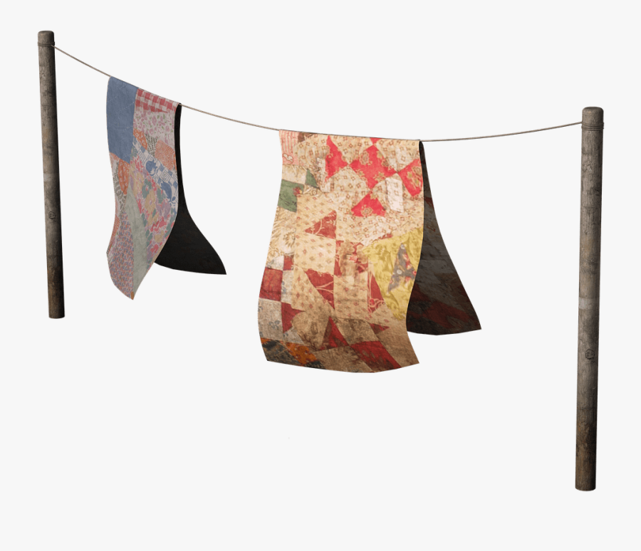Washing Line With Coloured Rugs - Transparent Background Policy Clothes, Transparent Clipart