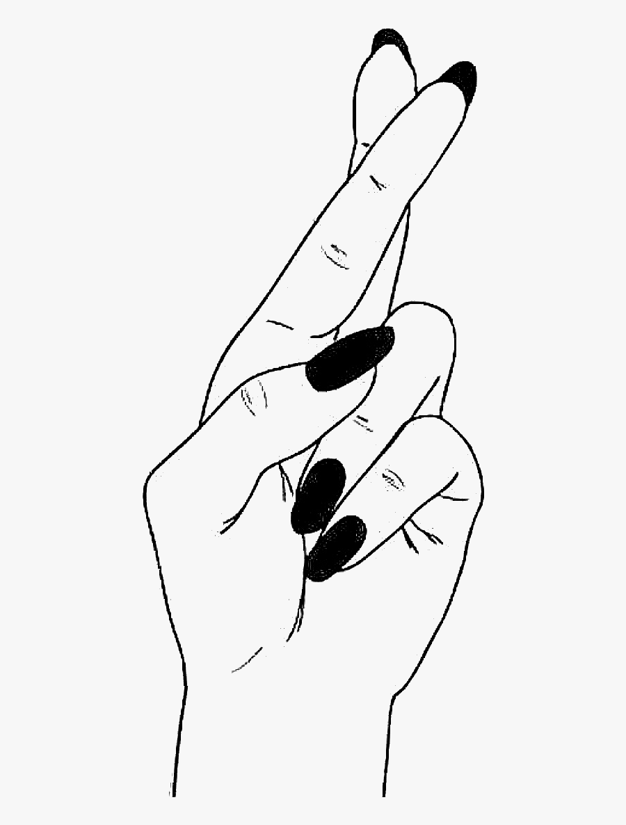 #hand #cross #finger #fingers #love #heart #you #quote - Cute Cool Drawings For Backgrounds, Transparent Clipart