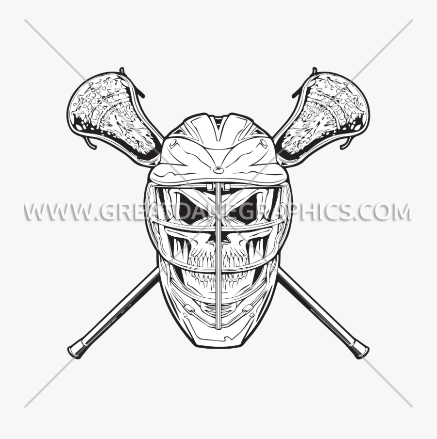 Lacrosse Skull Production Ready Artwork For T Shirt - Lacrosse Skull, Transparent Clipart