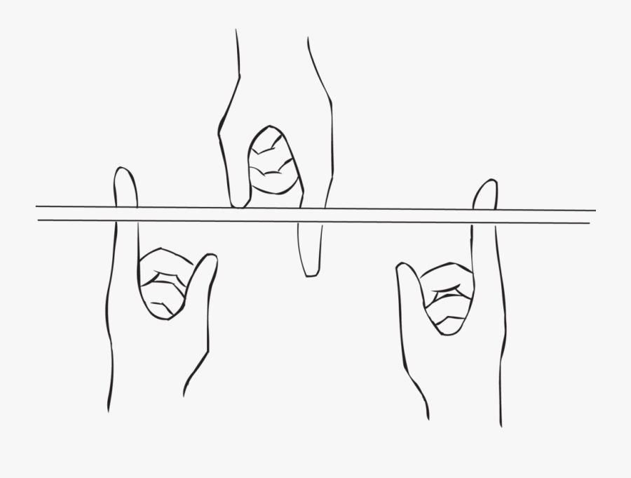 Three Hands And Fingers Underneath A Straight Stick, Transparent Clipart
