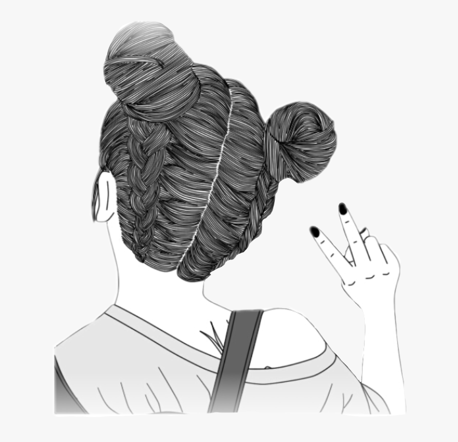 #tumblr #blackandwhite #adesivo #ragazzatumblr #freetoedit - Cross Fingers Drawing, Transparent Clipart