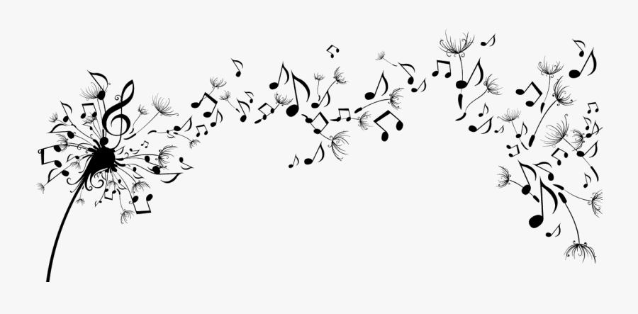 Displaying Music Dandelion - Dandelion Blowing Music Notes, Transparent Clipart