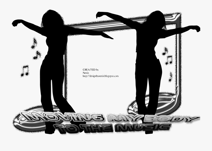 Music Border Png Download - Young Girl Silhouette, Transparent Clipart