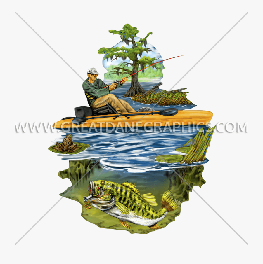 Kayak Fishing Production Ready - T-shirt, Transparent Clipart
