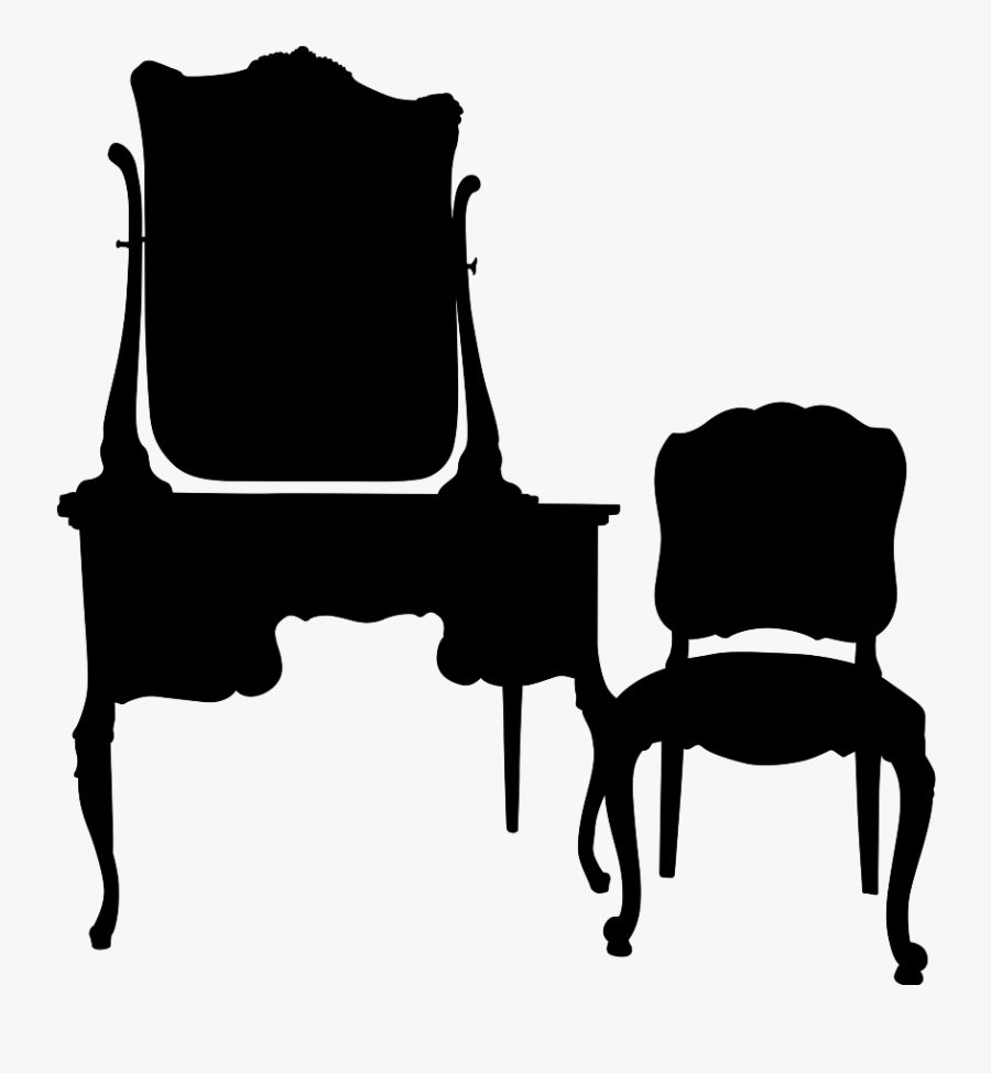 Vanity Silhouette - Chair, Transparent Clipart