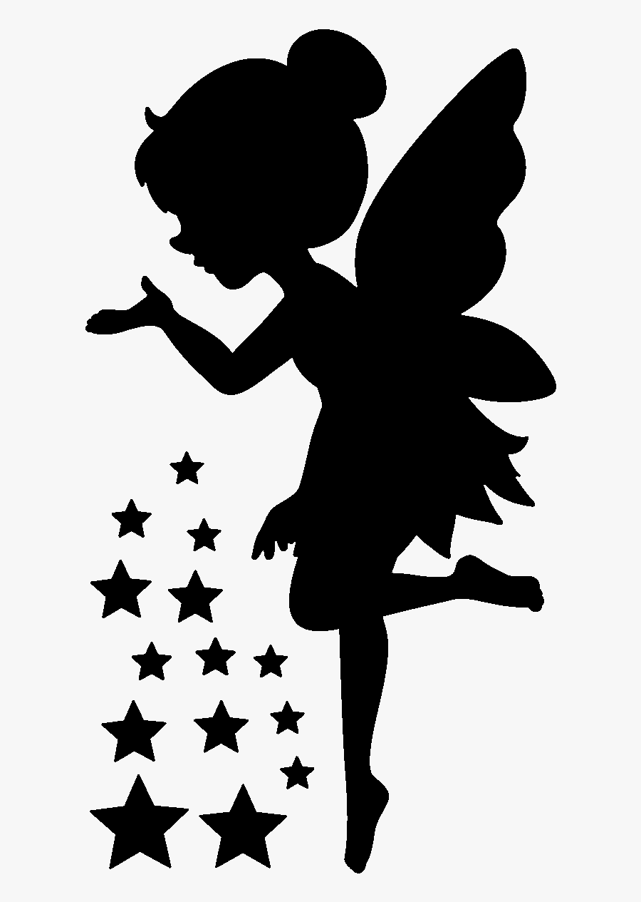 Sticker Enfant Fee Et Les Etoiles Ambiance Sticker - Fairy Silhouette