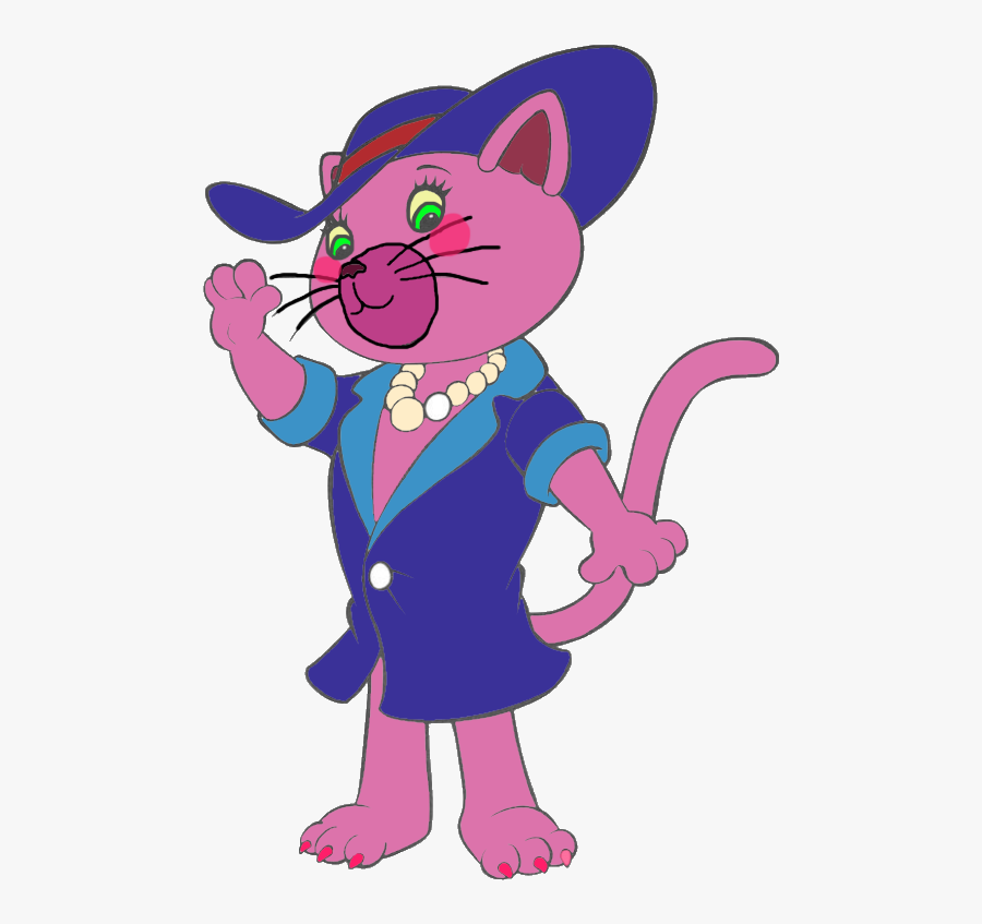 Miss Pink Cat - Cartoon, Transparent Clipart