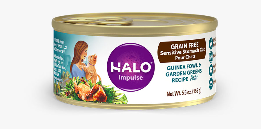 Halo Holistic Sensitive Stomach Grain Free Guinea Fowl - Rabbit Canned Cat Food, Transparent Clipart