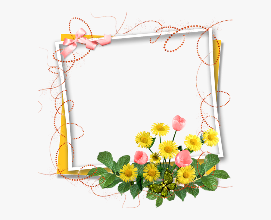 Floral Birthday Frames Png Clipart , Png Download - Flower Page Border Design, Transparent Clipart