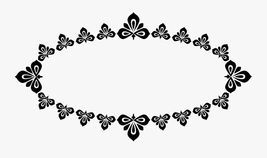 Elliptical Floral Frame Clip Arts - Traditional Frame Border Png, Transparent Clipart