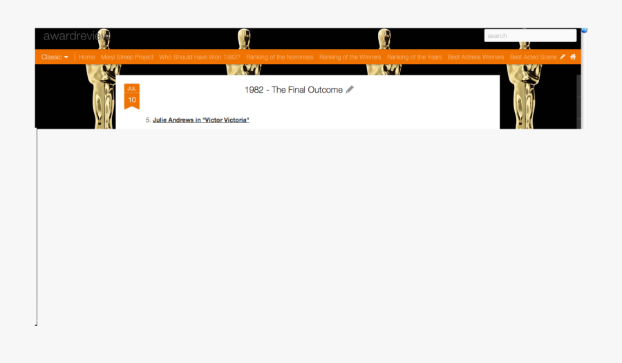 Transparent Meryl Streep Png - Oscar Statue, Transparent Clipart