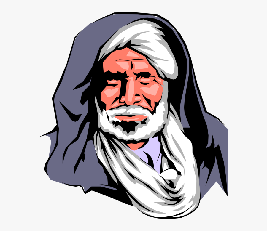 Clip Art Man Vector Image Illustration - Moroccan Old Man Drawing, Transparent Clipart
