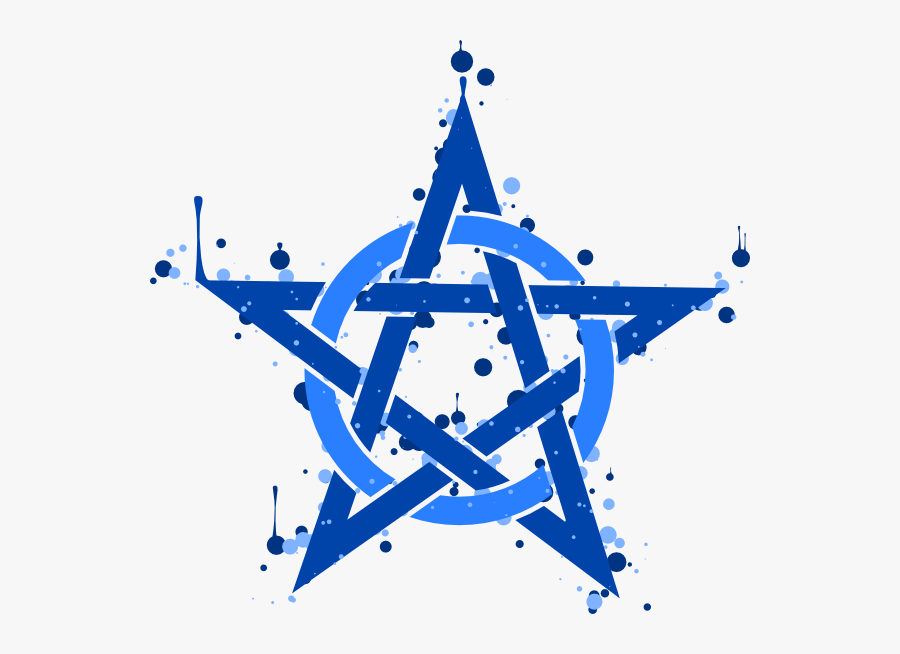 Pentagramme Taches Bleues [right-side Up] Svg Clip - Pentagram Icon, Transparent Clipart