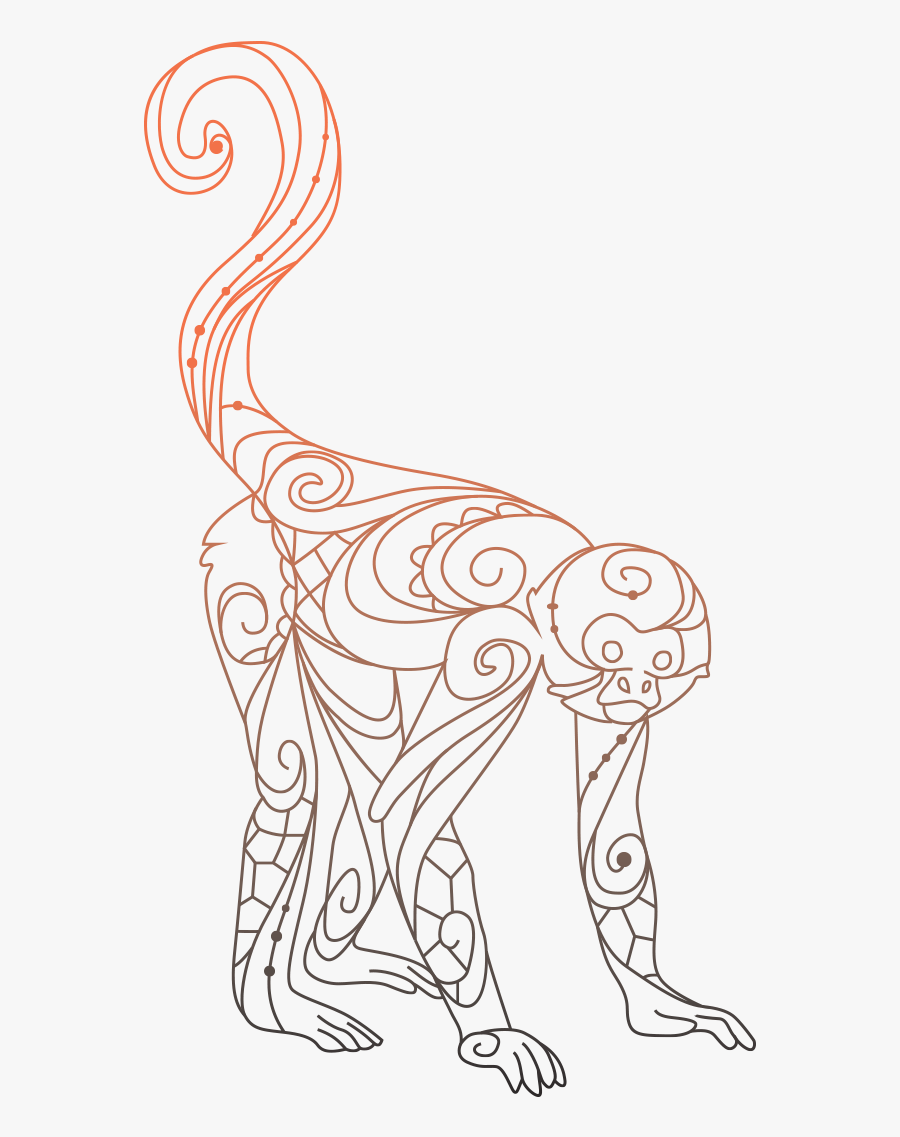 Mono Araña Mandala, Transparent Clipart