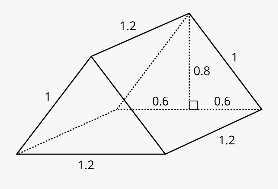Triangular Prism With Decimals, Transparent Clipart