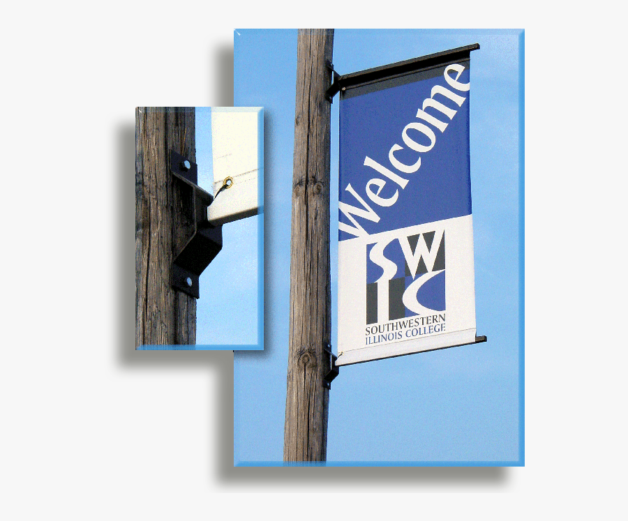 Transparent Street Sign Pole Png - Banner On A Telephone Pole, Transparent Clipart