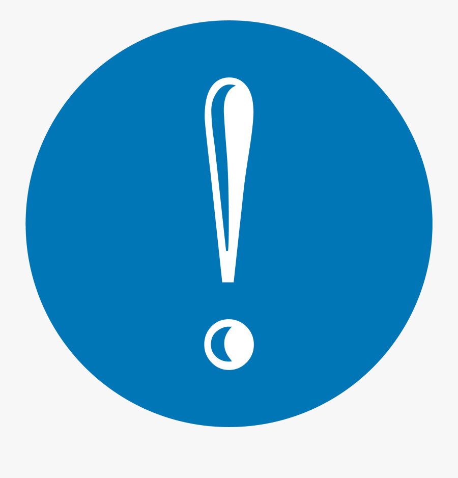 Exclamation Mark In A Blue Circle - Placa De Transito Proibido Estacionar, Transparent Clipart