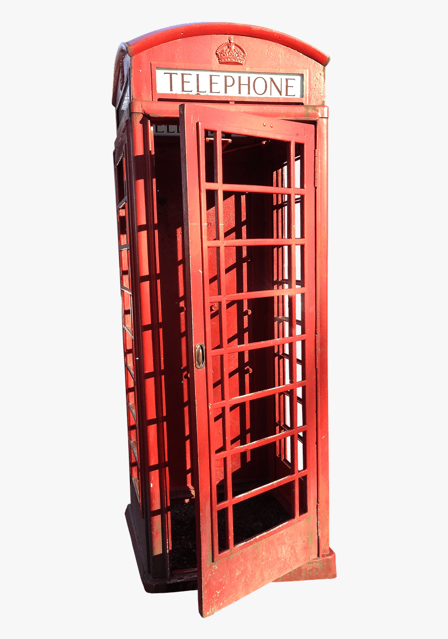 Phone Booth Red England - London, Transparent Clipart