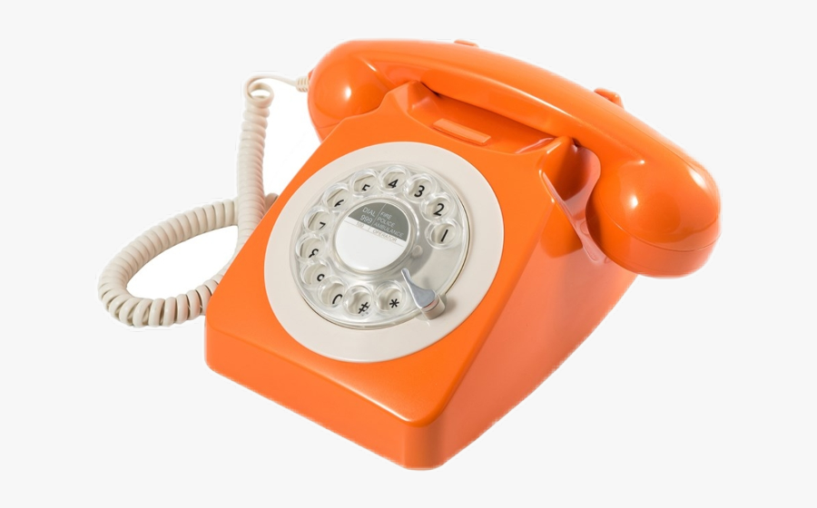 Orange Telephone Oldschool Retro Aesthetic Freetoedit - Oranje Telefoon, Transparent Clipart