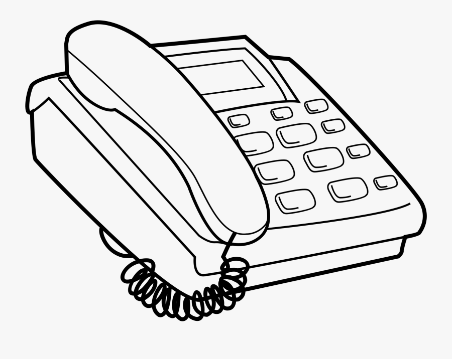Graphic Royalty Free Library Clip Art Landline Photo - Clip Art Black And White Telephone, Transparent Clipart