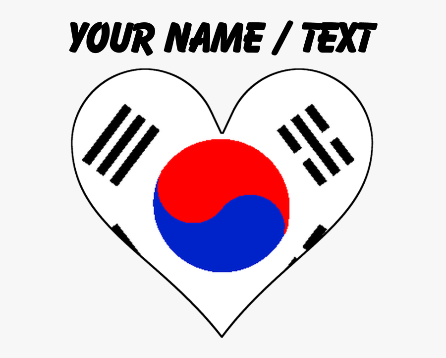 Custom South Korea Flag Heart Mousepad, Transparent Clipart