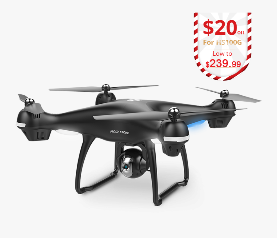 Drone Clipart Remote Control Airplane - Holy Stone Hs100g, Transparent Clipart