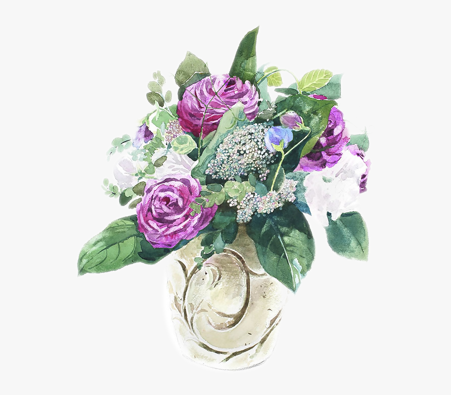 Art Purple Illustration Festival Watercolour Flowers - Bouquet, Transparent Clipart