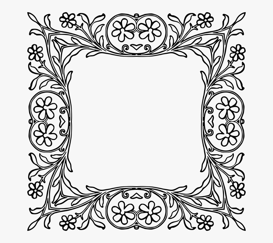 Floral, Flower, Vintage, Decorative, Ornamental, Vines - Marco Vintage Png, Transparent Clipart