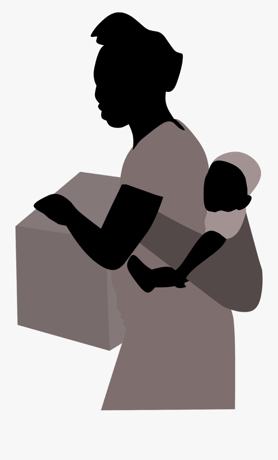 African, Mother, Woman, Ethic, Child, Carrying, People, - African Mother And Child Silhouette, Transparent Clipart
