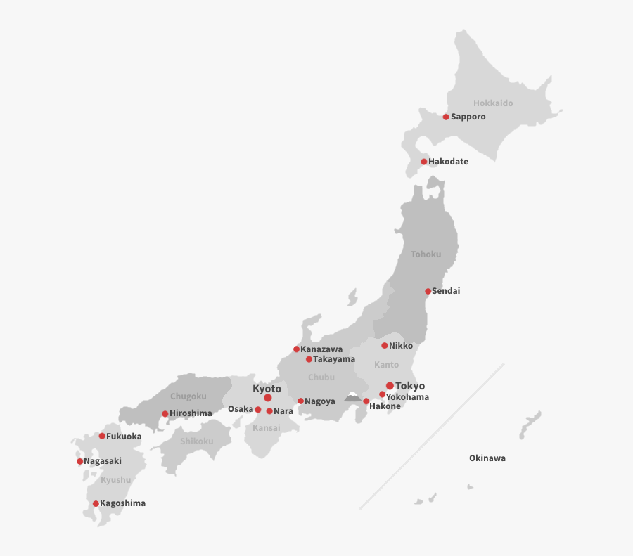 Transparent Japan Map Clipart - Kyoto Japan Map Png, Transparent Clipart