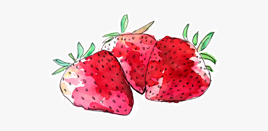 Strawberry Watercolour, Transparent Clipart